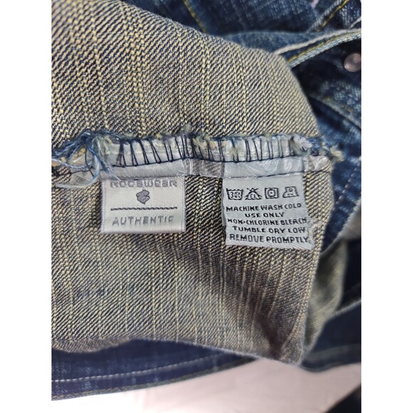 Y2K Rocawear Denim Jacket Vintage Hip-Hop Streetwear Oversized Jay-Z Era Mens 5X - Picture 12 of 12